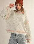 Relax Sweater with Contrast Stitch-