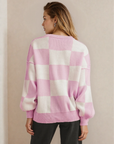 Checkered Sweater- Pink