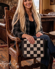Bandera Nights Checkered Cowhide Purse