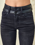 Black Bootcut with Contrast Waistband