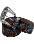 Turquoise Handtooled Belt- S-2927-