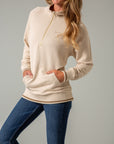 Hazer - Quarter Zip Sweatshirt- Off White-