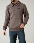 Boxer Quarter Zip Hoodie- Charcoal-