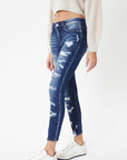 KanCan- MidRise- Distressed Skinny Dark- KC6365D