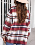 Plaid Flannel Shacket with Silver Buttons
