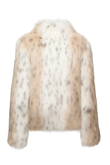 Wild Dream Luxe Faux Fur Coat - Snow Leopard