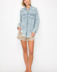 Distressed Denim Shirt - RDJ1137- Light