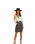 R&R- Steel Grey Hi-Rise Skirt 69H1677