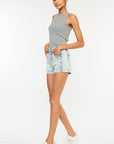 Light Wash High Rise Short- Side Panel - KC6357L