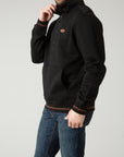 Boxer Quarter Zip Hoodie- Black-