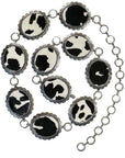 Cowhide Concho Belt- Black- 33in