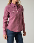 Kaycee Denim Top- Wine-