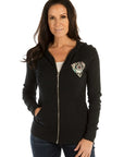 Zip-Up Hoodie- Black- Devilish-