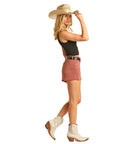 Dusty Pink Ribbed Shorts