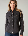 Kaycee Denim Top- Black-