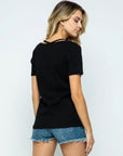 Bull Skull Cut-Out Neckline Tee