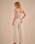 Lace Bustier Top- White-