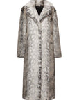 Kathmandu Luxe Faux Fur Trench Coat - Snow Leopard