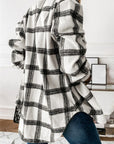 Oversized Fleece Shacket with Brass Buttons