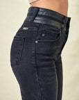 Black Bootcut with Contrast Waistband