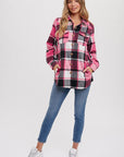 Flannel Shacket- Pink Plaid-