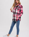 Flannel Shacket- Pink Plaid-