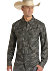 TekWestern Grey Camo Long Sleeve Snap