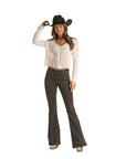 Distressed Black Pull On Flare