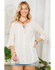 Gypsy Soul - Flaxen Frills and Lace Peasant Top-