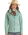 Cotton Canvas Jacket- Aquamarine