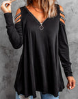 Crystal Cold Shoulder Long Sleeve