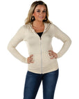 Zip-Up Hoodie- Oat- Horse-