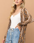 Snake Print Maxi Cardigan Duster- ATW14592