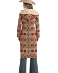 Long Aztec Sherpa Lined Wool Coat