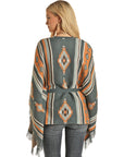 R&RD Poncho in Teal and Gold
