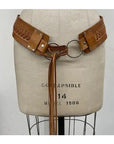 Handmade Fringe Tie Leather Accent Belt- B410- Brown