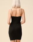 Lace Trim Ribbed Mini Cami Dress