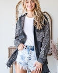 Checkered Hooded Shacket- MJ1065 - Black