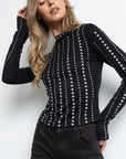 Studded Long Sleeve- Black