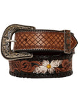 Checkered Handtooled Belt- S-4059-