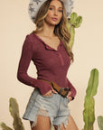 Mineral Dyed Top with Stone Detail