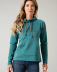 Sedona Bossed Hoodie- Teal-