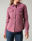 Kaycee Denim Top- Wine-