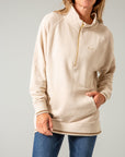 Hazer - Quarter Zip Sweatshirt- Off White-