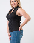 Sleeveless Suede Top with Silver Conchos PLUS-