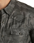 TekWestern Grey Camo Long Sleeve Snap