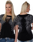 Wing Top with Neck Detail- 7626 -