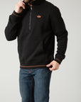 Boxer Quarter Zip Hoodie- Black-