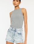 Light Wash High Rise Short- Side Panel - KC6357L
