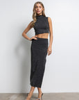 Embellished Mock Neck Crop Top